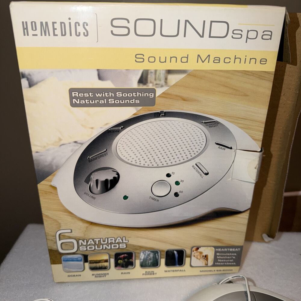 HoMedics SS-2000 White Noise Machine 6 Natural Sounds White Medium - Picture 2 of 3